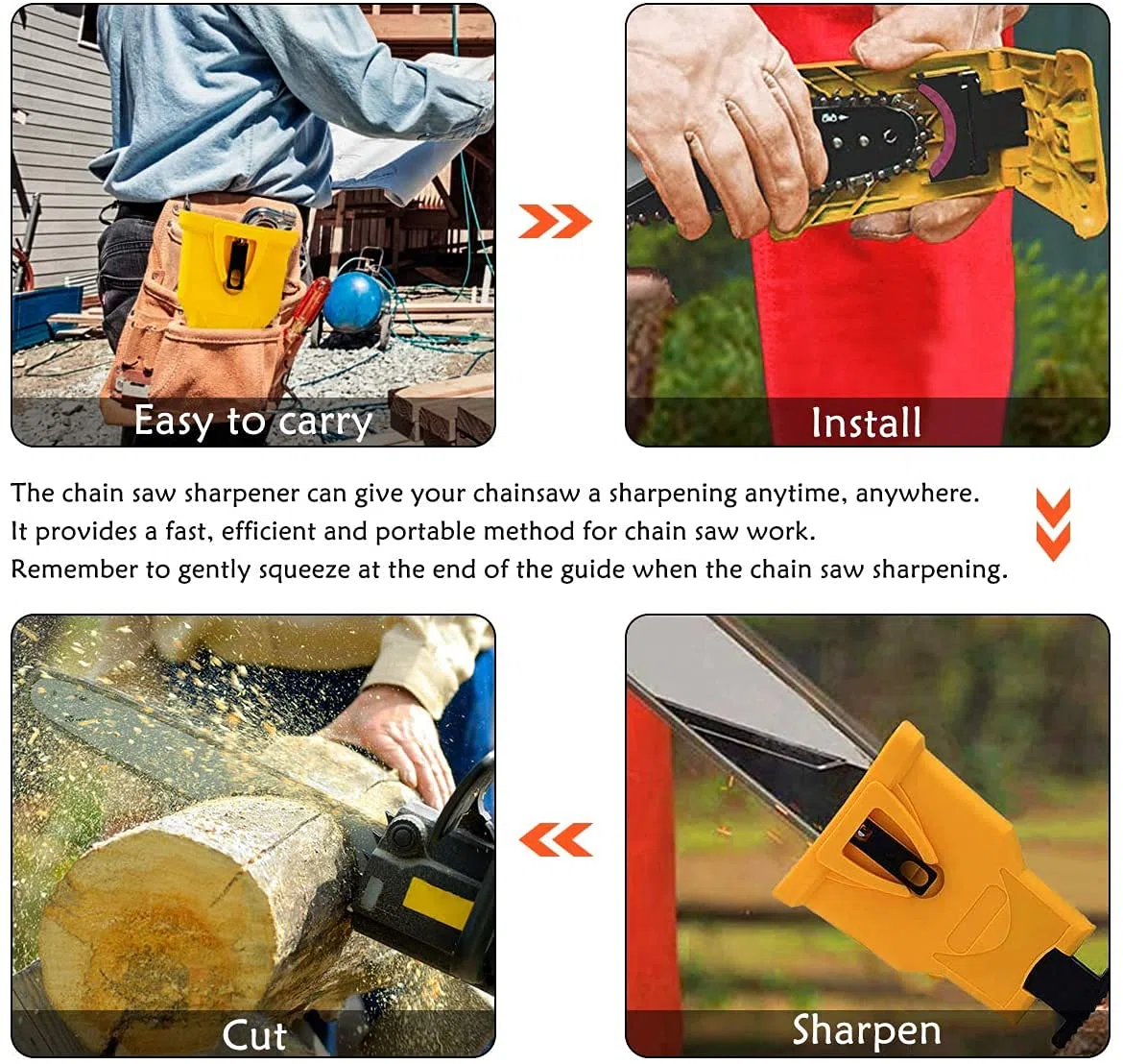 Kit per affilare i denti della motosega a montaggio portatile Macina con pietra affilaggio rapido Strumenti efficienti la il lavoro del legno affilatrice