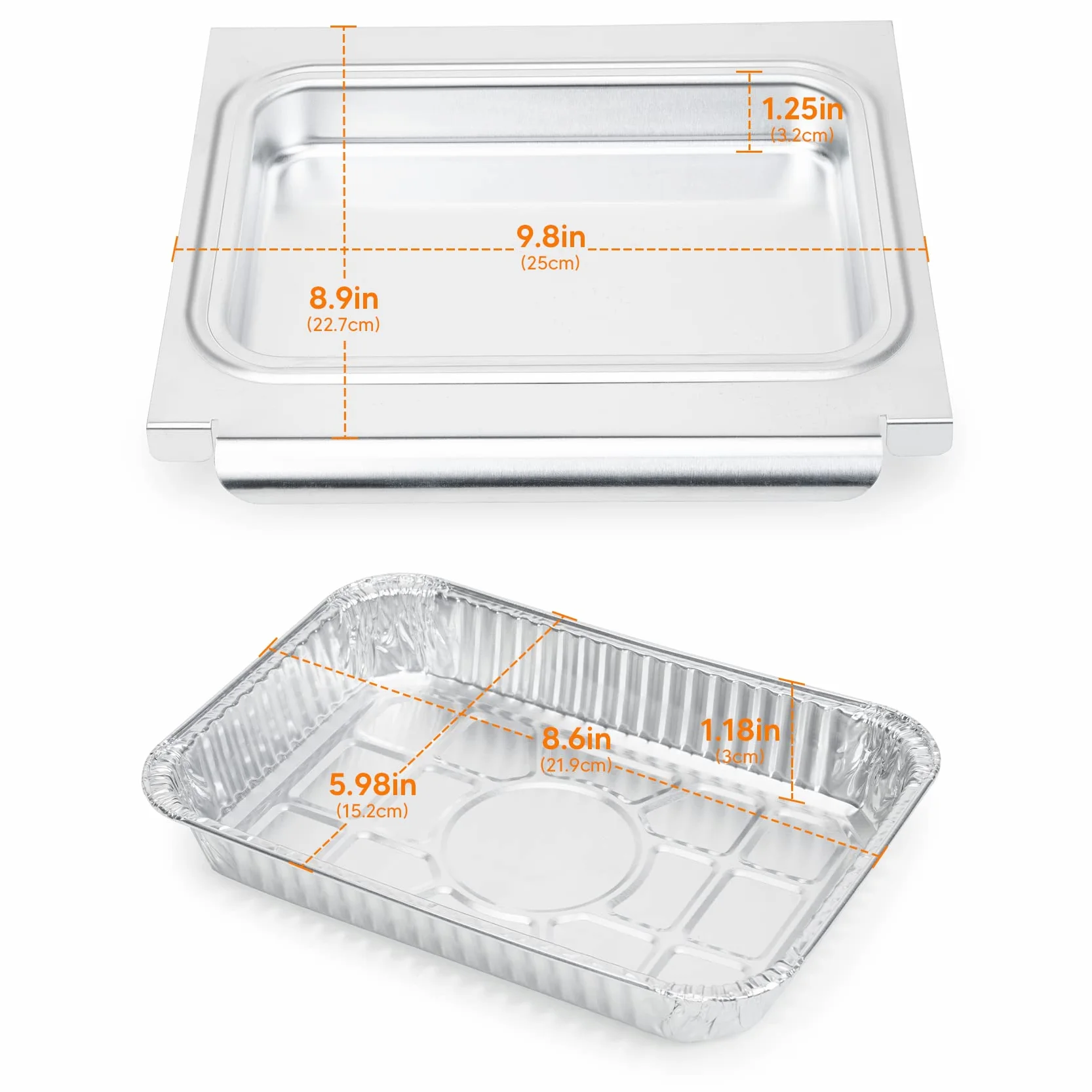 onlyfire Kit di Vaschette in Alluminio per Barbecue a Gas Weber Traveler, Genesis I&II 200/300 & Spirit II 200/300 Series, 1 Vaschetta Raccogli-Grasso in Alluminio e 15 Ciotole Monouso