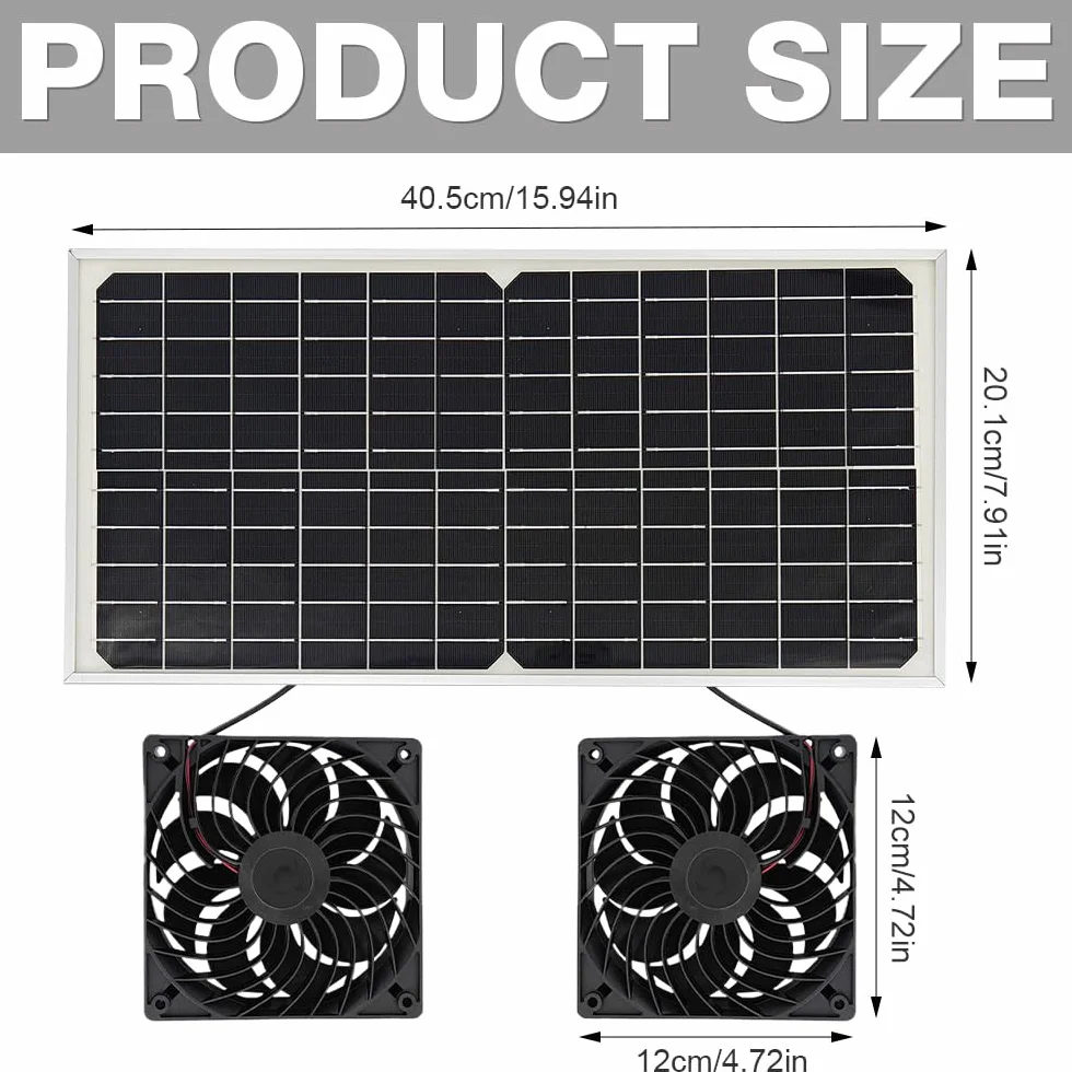 ADDLIVE Pannello Solare 16V 16W con Doppio Ventilatore da Esterno - Portatile