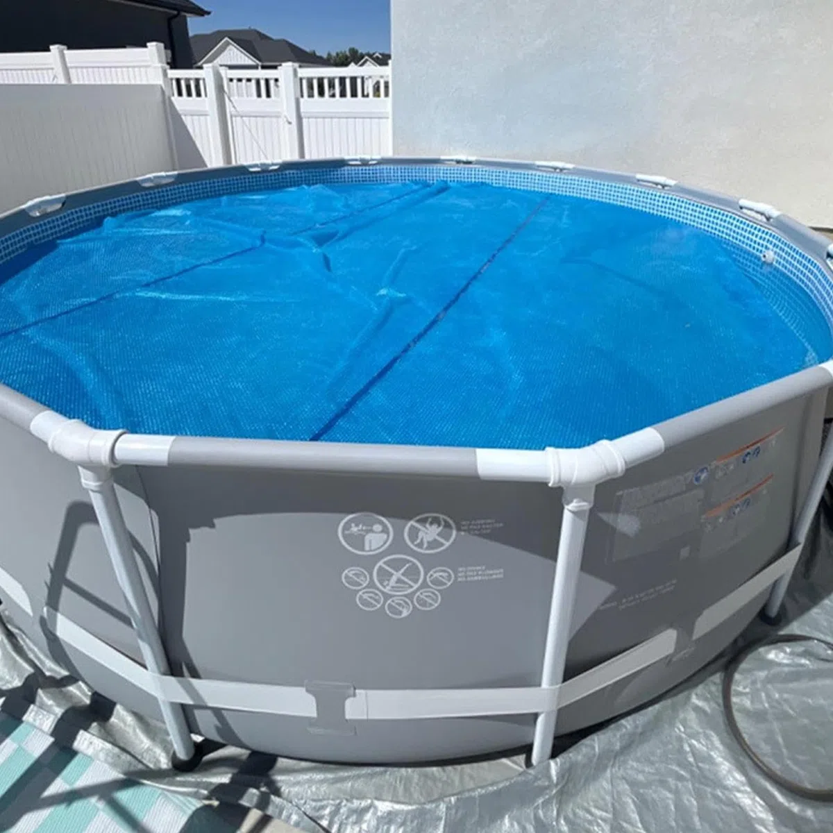 Protezione solare per piscina - Supporto termico pesante, coperta solare, pellicola isolante per piscina, adatta per sotterraneo e fuori terra, inverno, estate, terreno, nuoto nel terreno
