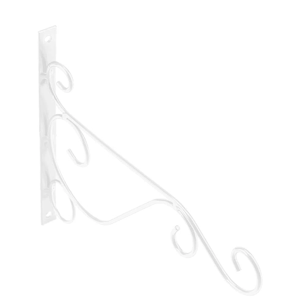 Staffa per Piante da Parete in Acciaio Pesante 25x21 cm con Gancio Anticaduta per Fiori e Ornamenti Appendibili per Giardino, Casa, Esterni