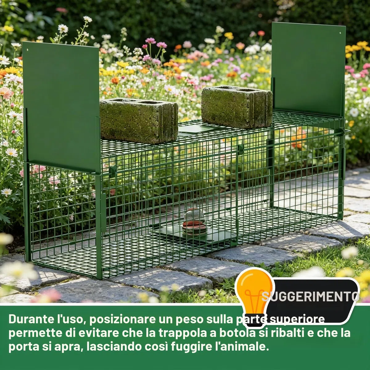 Trappola per Topi Gabbia Trappola Topi Vivi 100 X 29 X 31.5 cm Trappola Grandi Interno/Esterno