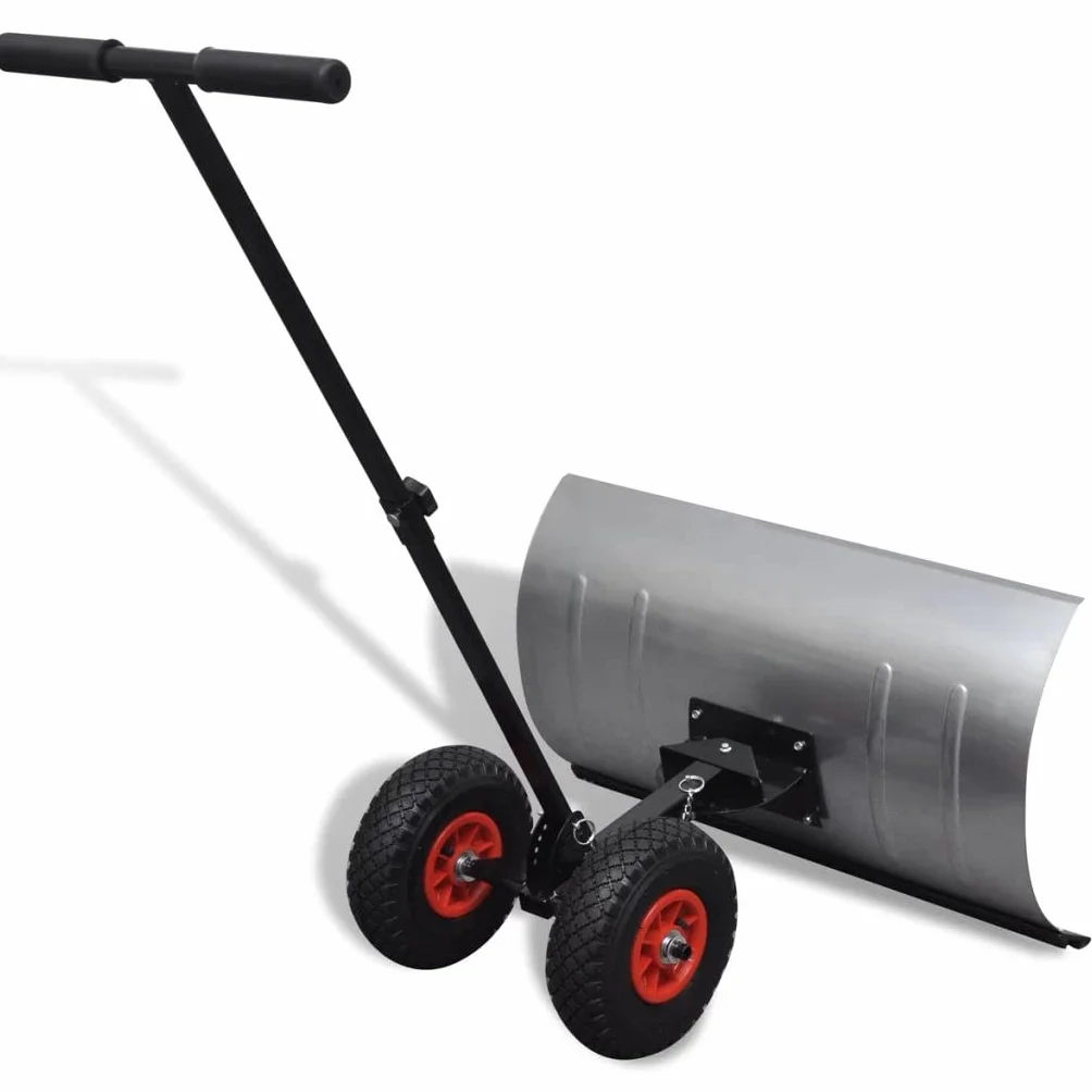 Tidyard Spazzaneve Manuale Regolabile con Ruote 74 x 46 cm 12 kg