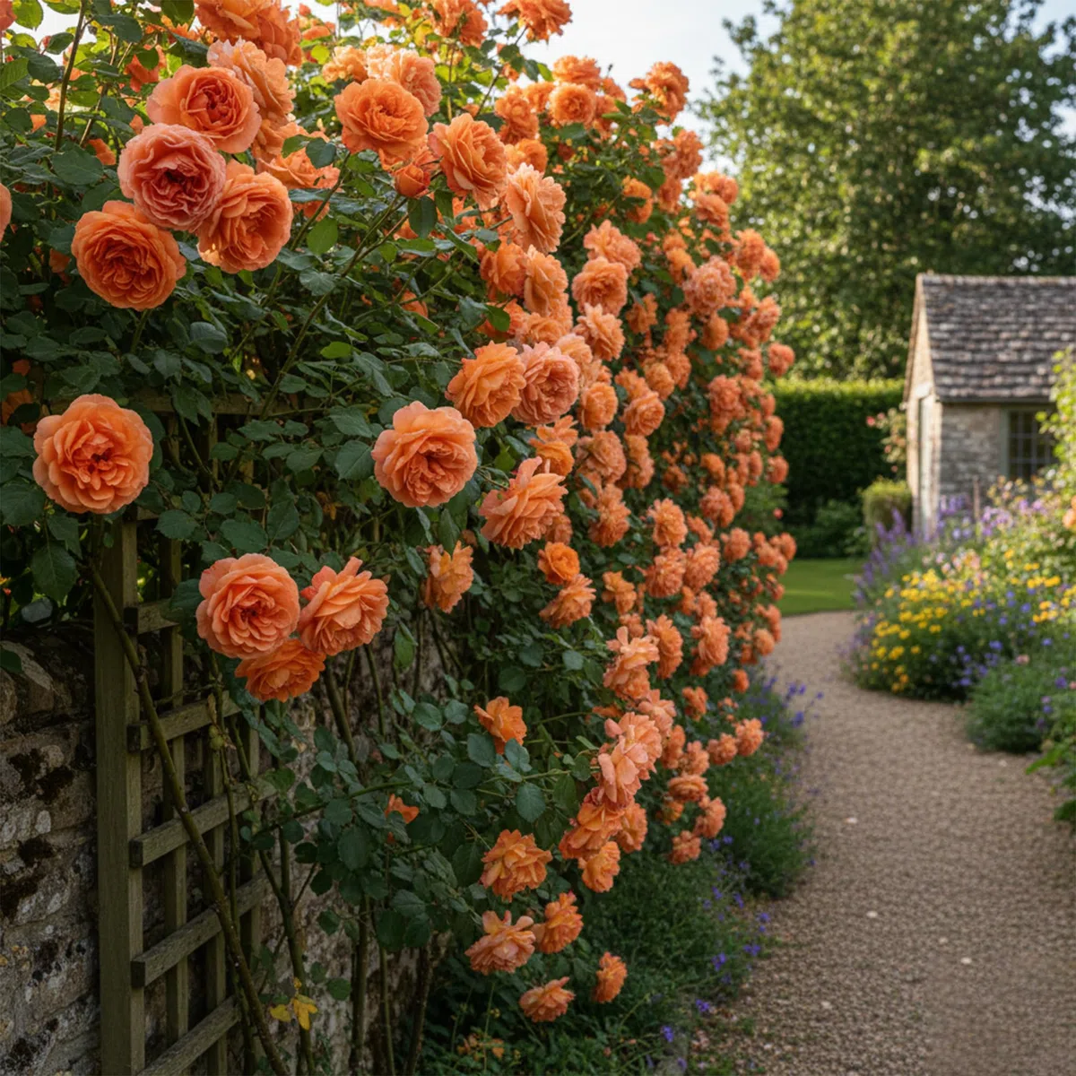 GardenersDream Rosa Rampicante Arancione – Pianta di Rosa in Vaso Resistente e a Bassa Manutenzione – Rampicante Fiorita per Muri, Pergolati e Recinzioni