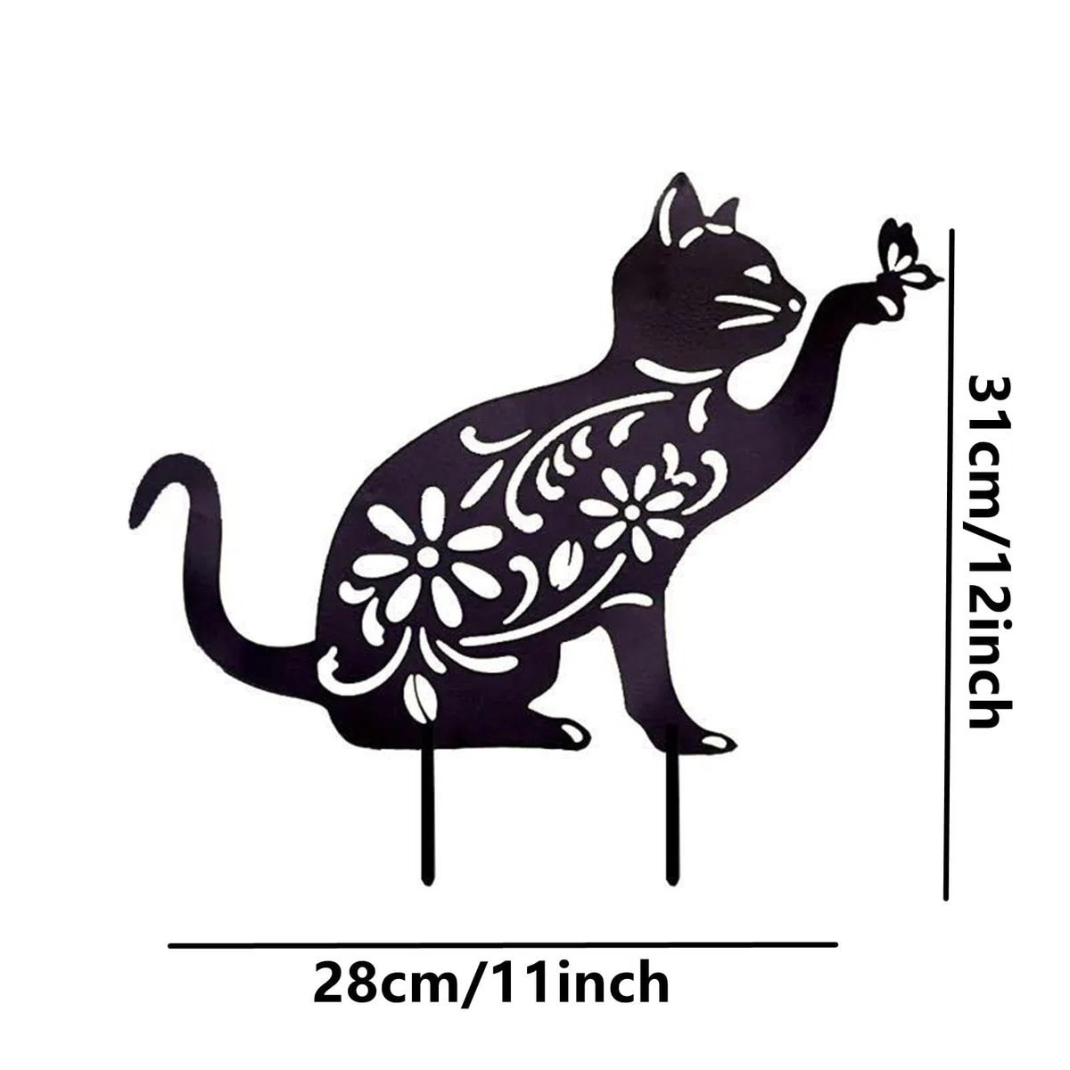 Ornamenti da giardino in metallo, statua a forma di gatto in metallo, decorazione da giardino ornamentale per decorazione