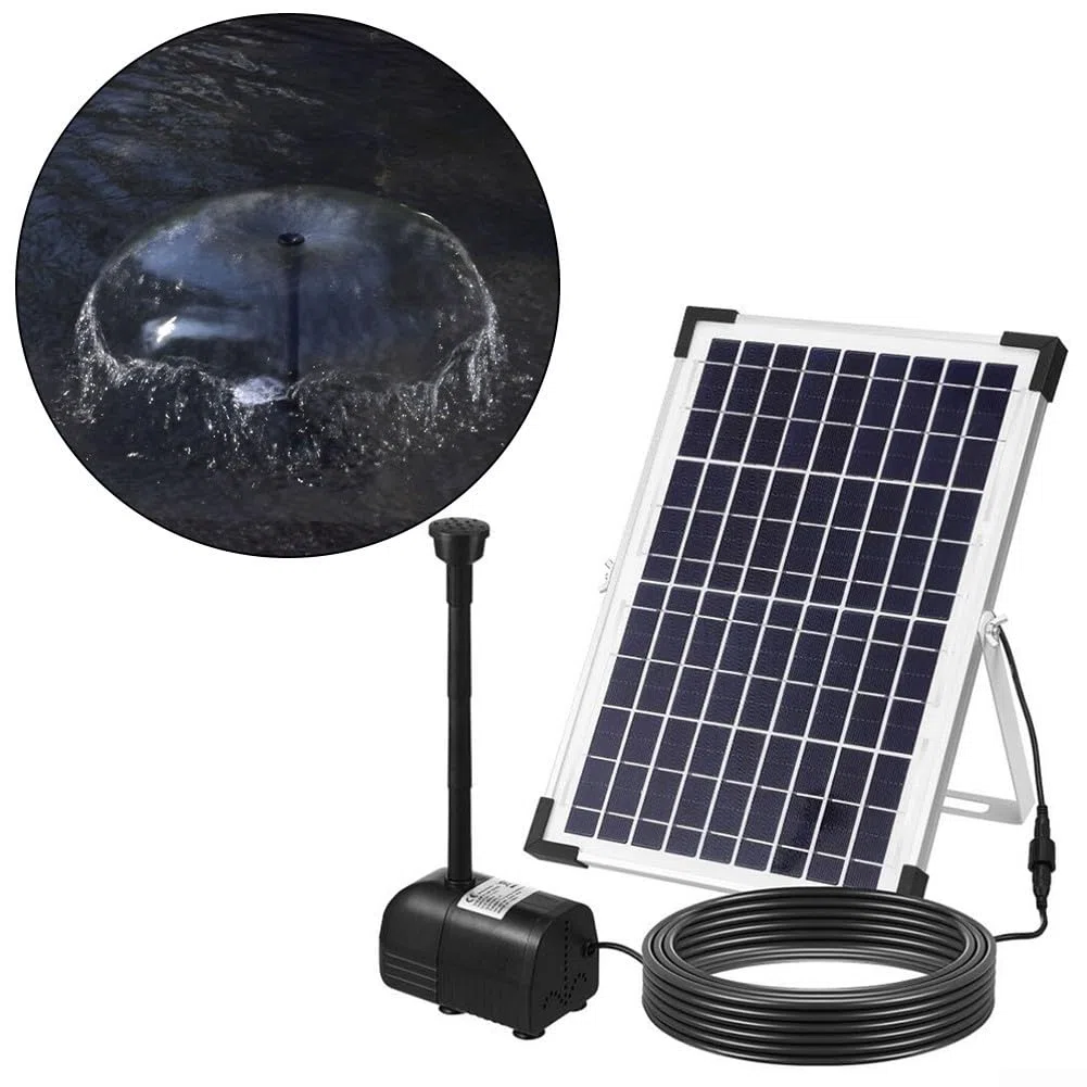 Kit fontana solare per giardino, pompa dell'acqua solare da 10 W 7 V con 11 ugelli, pompa per fontana esterna per laghetto, piscina, vaschetta per uccelli, set decorativo per fontane paesaggistiche