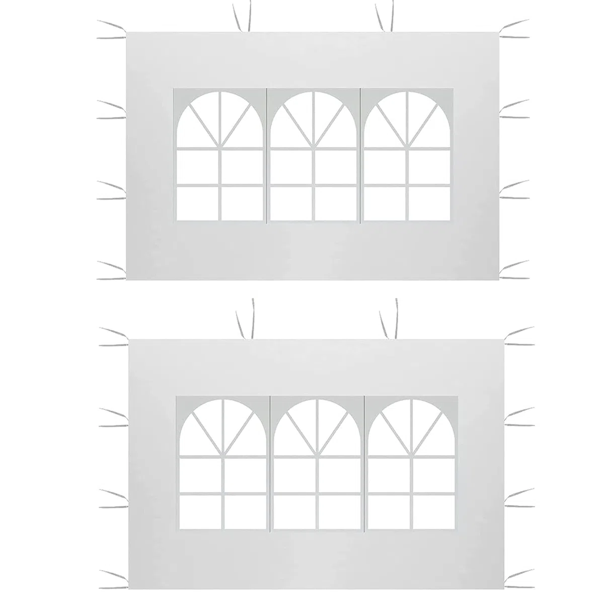 2 Pezzi Pannelli Laterali per Gazebo Impermeabili, 3 x 2 m, Tessuto Oxford 210D con Finestra in PVC – Ricambio per Gazebo da Giardino, Esterno, Feste