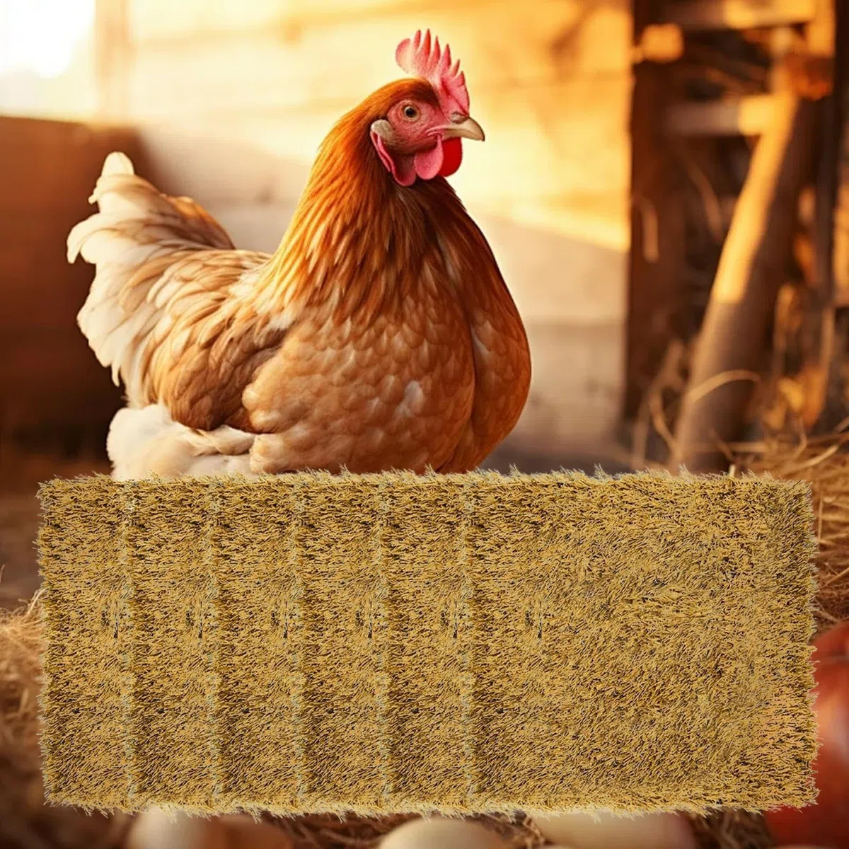 Generico Cuscini Per Galline - 6 Pezzi Lavabili per Galline Ovaiole,Nidi Artificiali per Uccelli da Giardino Fattoria Cortile Esterno e Interno