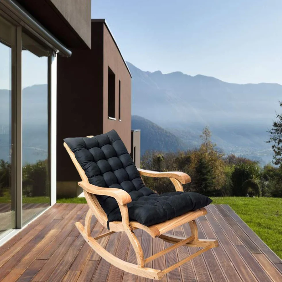 Home Cuscino per sdraio sedia a dondolo cuscino da giardino in tessuto schienale sedia in rattan cuscino antiscivolo imbottito cuscino sedile