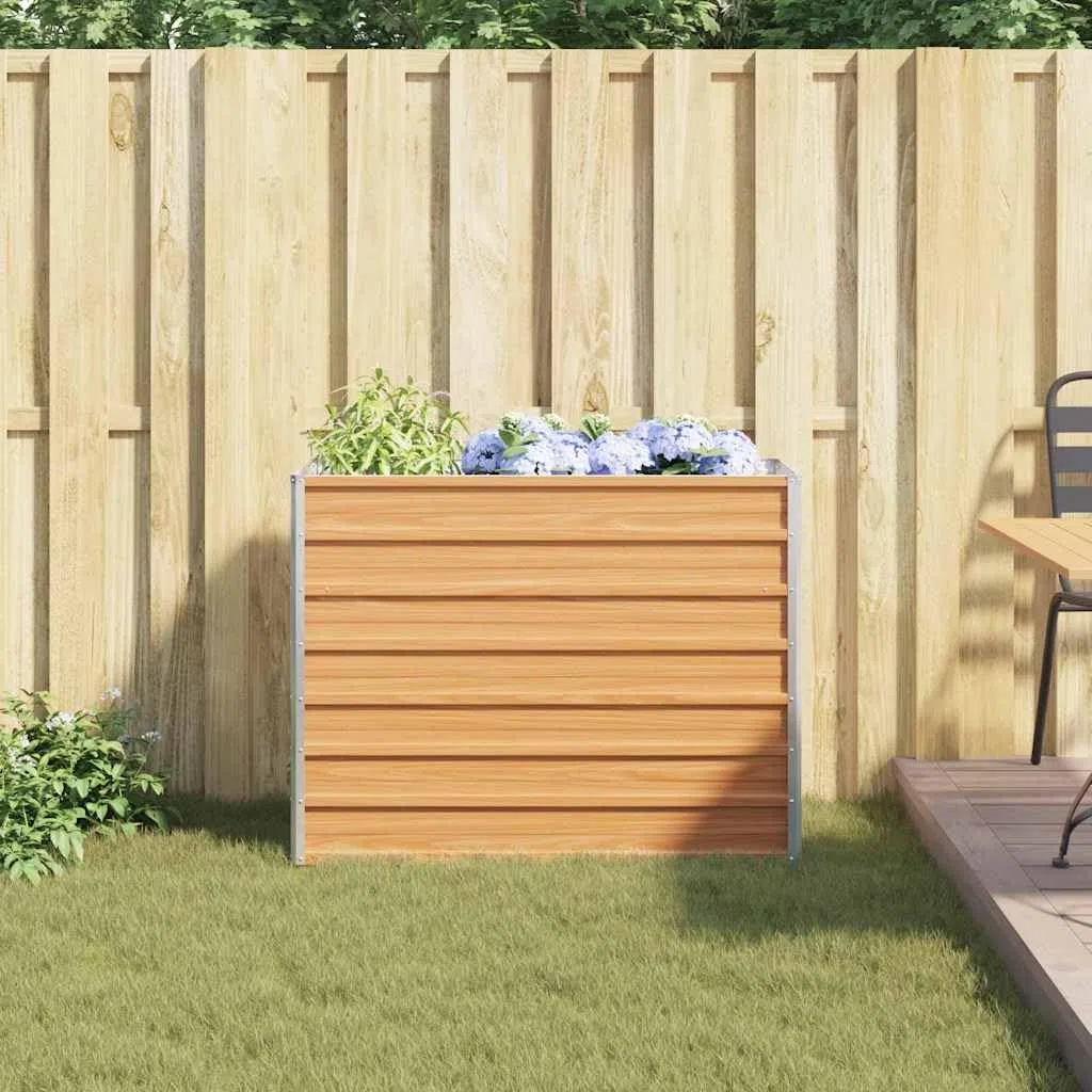 Letto Rialzato da Giardino in Acciaio Zincato 100x40x77 cm | Fioriera rialzata per coltivare piante, fiori ed erbe aromatiche su balcone, terrazzo o nel proprio orto domestico.