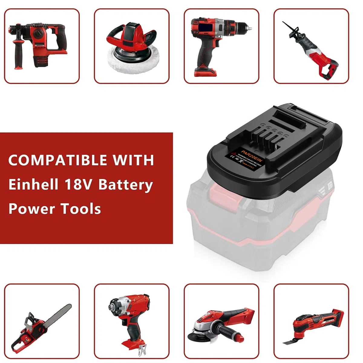 TPDL Adattatore batteria per Parkside a Einhell Power Tool, convertitore adattatore batteria per Parkside XTEAM Series 20 V Pap 20 B1 B3 A1 per Einhell PXC 18 V Li-Ion Power Tool