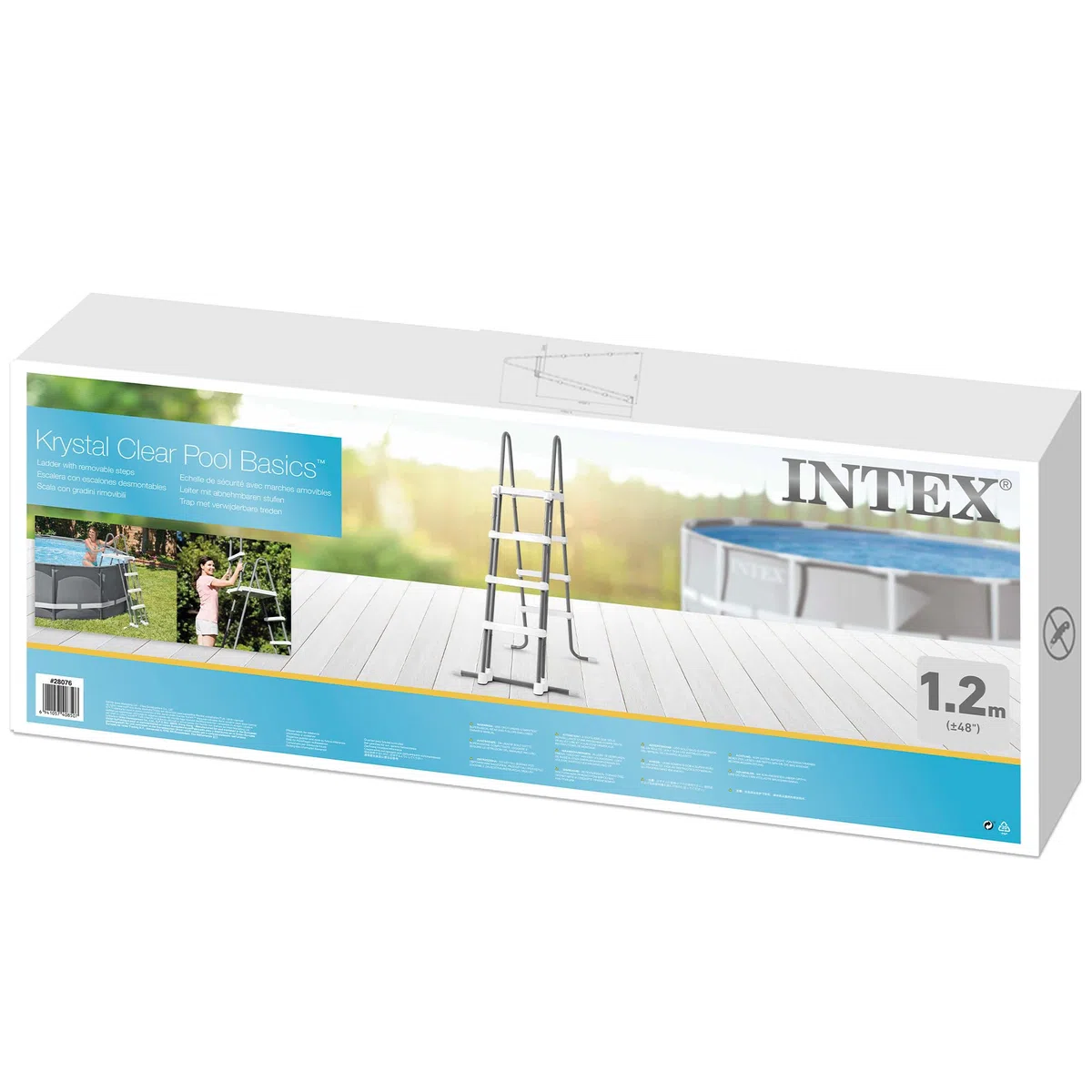 Intex 28076 - Scaletta Deluxe con gradini removibili per Piscina, Acciaio e Plastica, Grigio, 122 cm