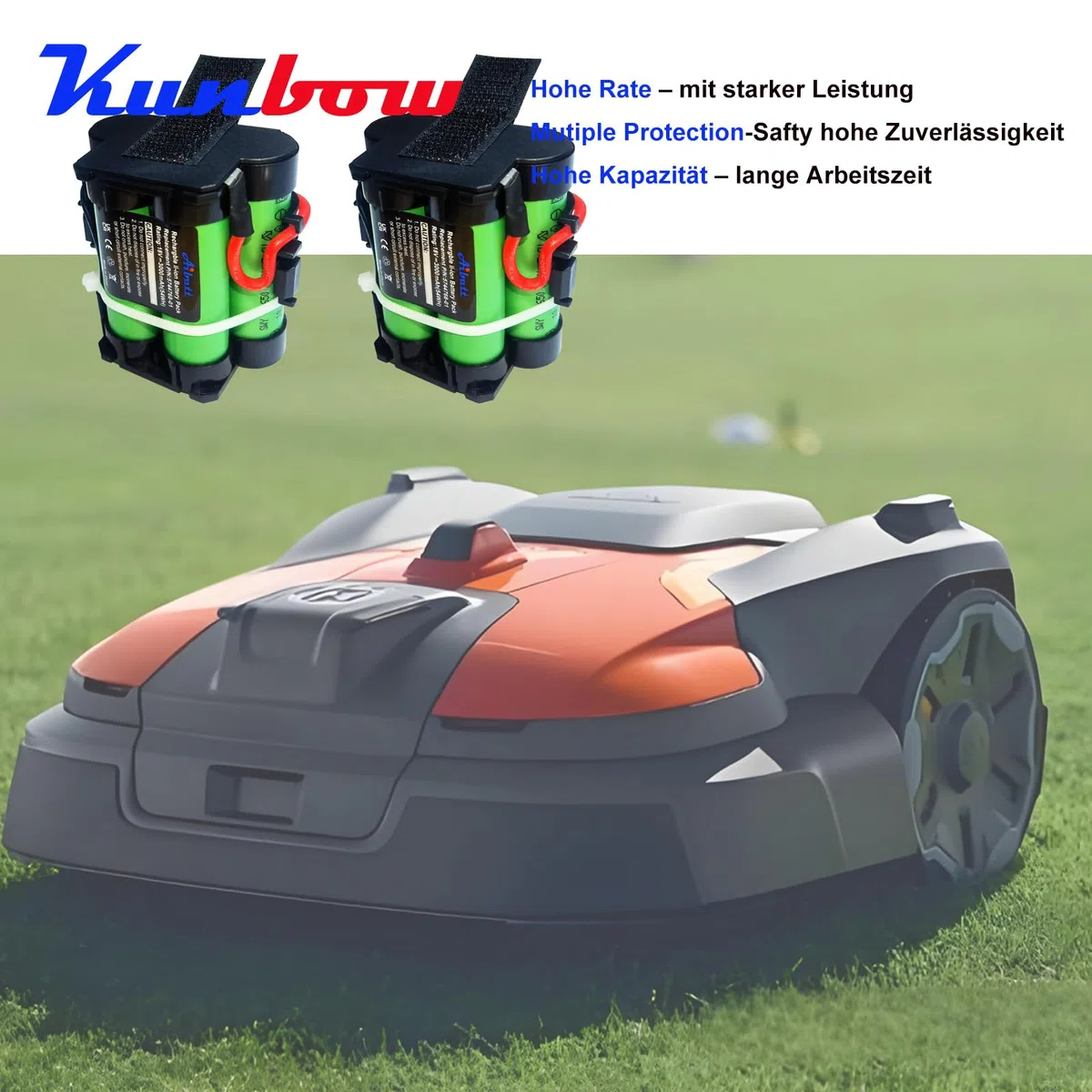 Batteria per robot tosaerba, batteria di ricambio per Husqvarna Automower 105,305,308,308X,5865762-01,5865762-02,compatibile con Gardena R38Li,R40Li,R45Li,R50Li,R70Li,R75Li,R80Li,Flymo 1200R