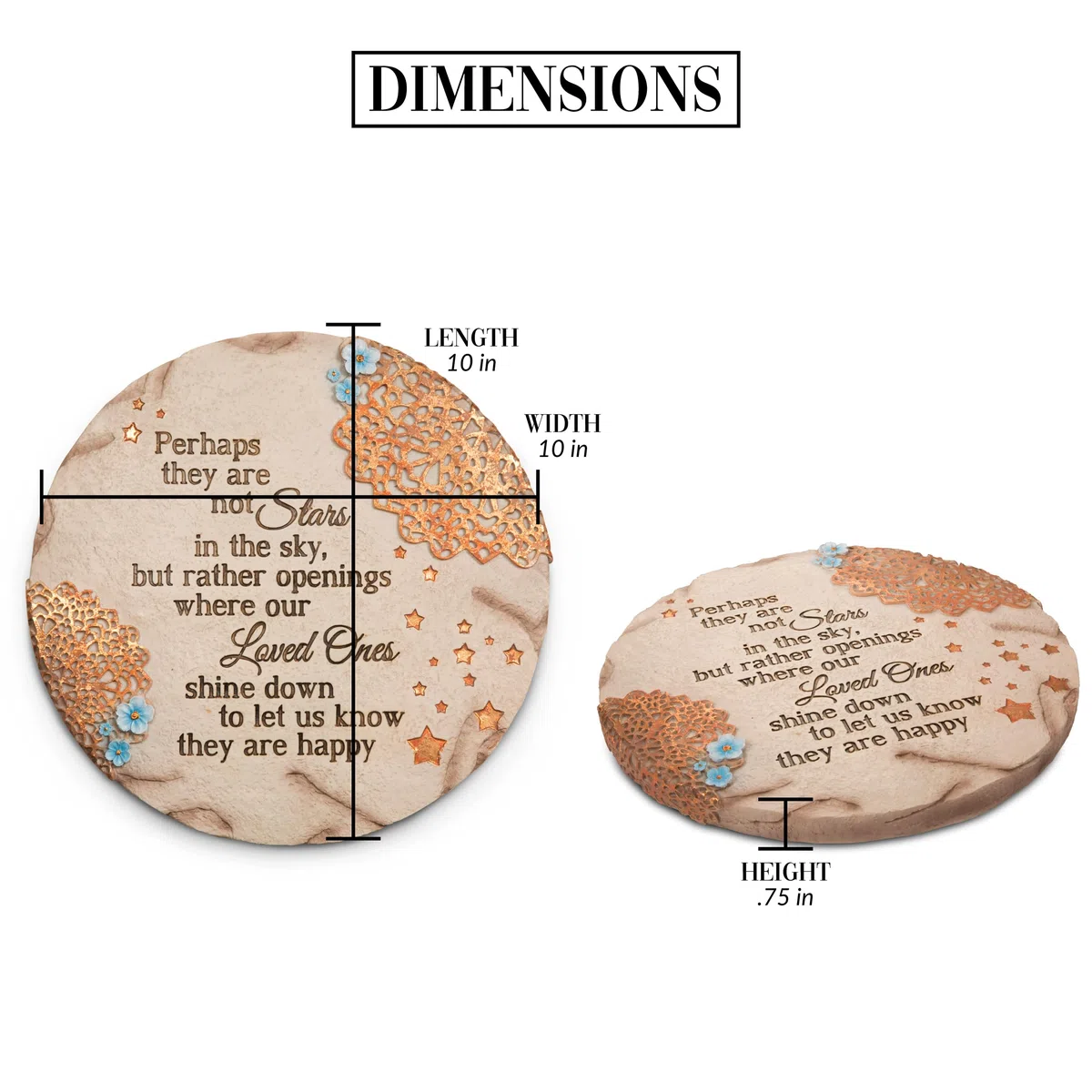Pavilion Gift Company 19058 Light Your Way - Pietra commemorativa da giardino, 25,4 cm, motivo: stelle nel cielo, versione originale