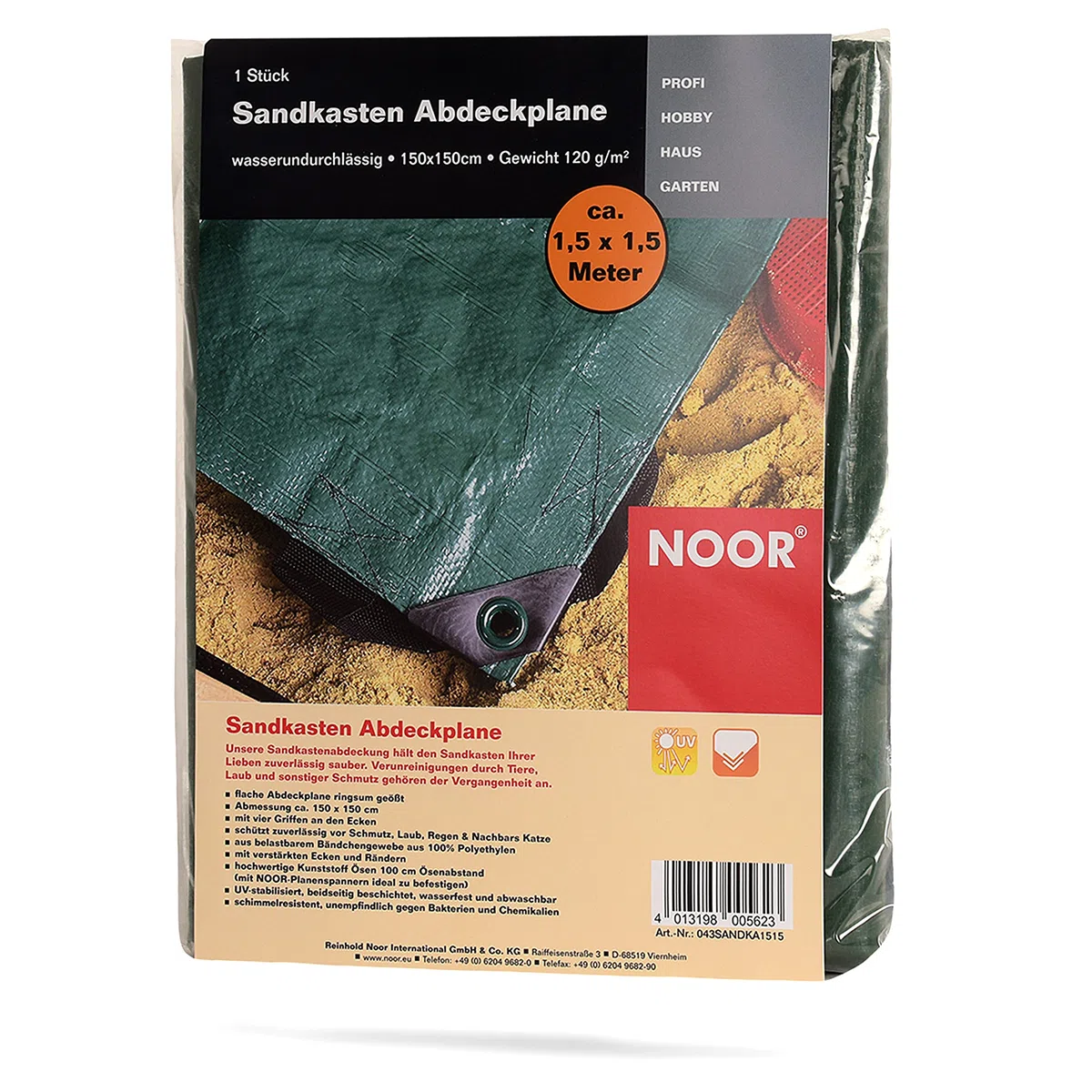 La copertura per telone Nox Sandpit Tarpaulin 150x150 cm protegge dallo sporco ed è impermeabile all'acqua