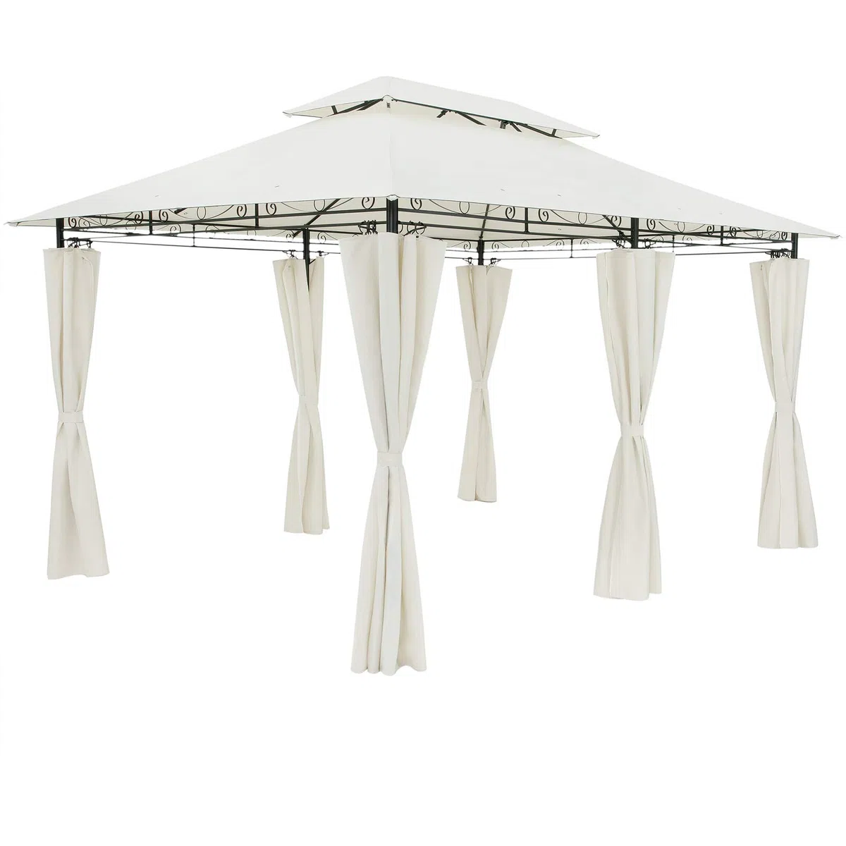 CASARIA Gazebo Tendone 3x4m Telaio in Metallo | Resistente, Poliestere, Giardino, UV 50, Idrorepellente, Padiglione Feste, Ricevimento, Party