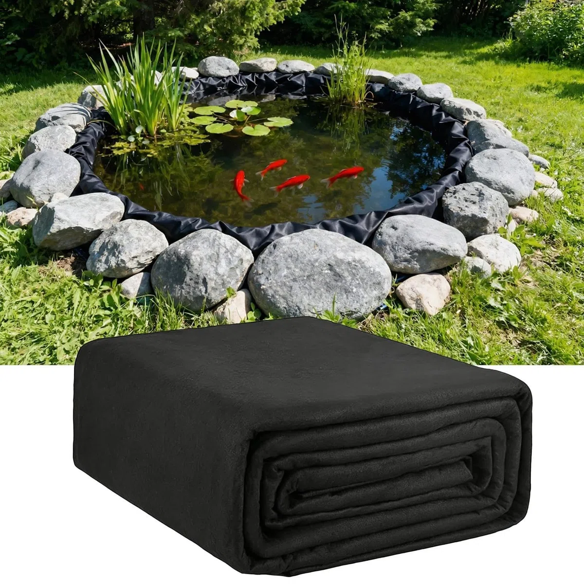 Telone per Bacino - Tessuto Di Protezione Anti-Perforazione,Feltro Sub-Strato Bacino Pesce | per Giardino Cascata Fontana Ruscello Proprietari Paesaggisti Appassionati
