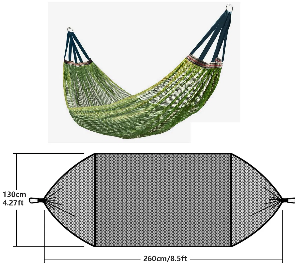 Amaca per esterni, capacità 294,8 kg, rete in nylon ultra morbida e traspirante, portatile, per campeggio, cortile, spiaggia, viaggi