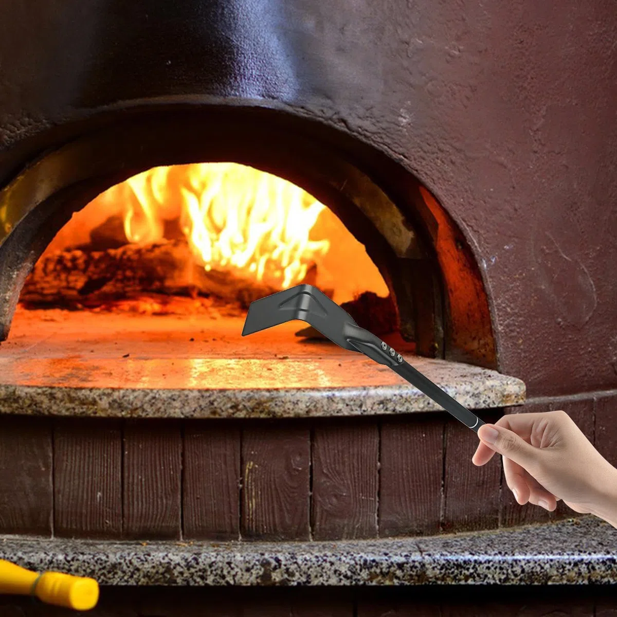 Grill, rastrello per cenere con manico lungo, per cenere per stufa, raschietto per fornelli, grill, forno per pizza