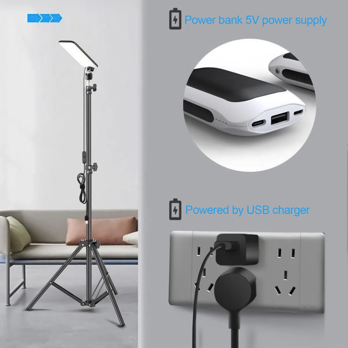 Luce Da Campo LED | Lampada Barbecue Con Treppiede Telescopico - Lampada Lavoro Luminosità Elevata Per Garage Spiaggia Patio Interni