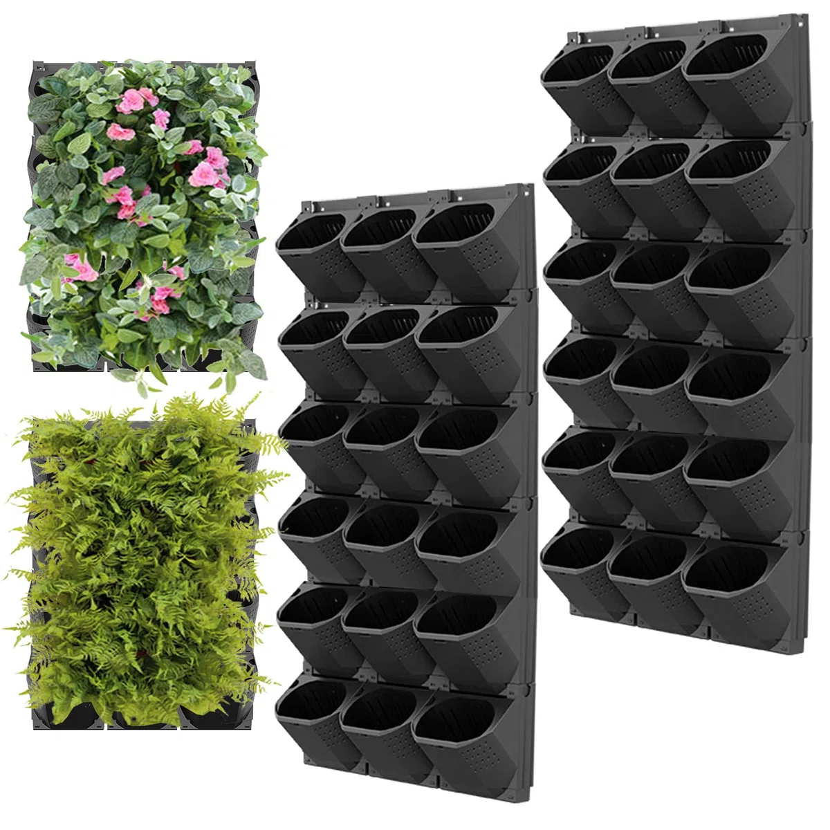 Pianta da parete verticale da appendere, parete verticale per piante da giardino con 36 tasche, borsa da parete per giardino, balcone, decorazione per la casa