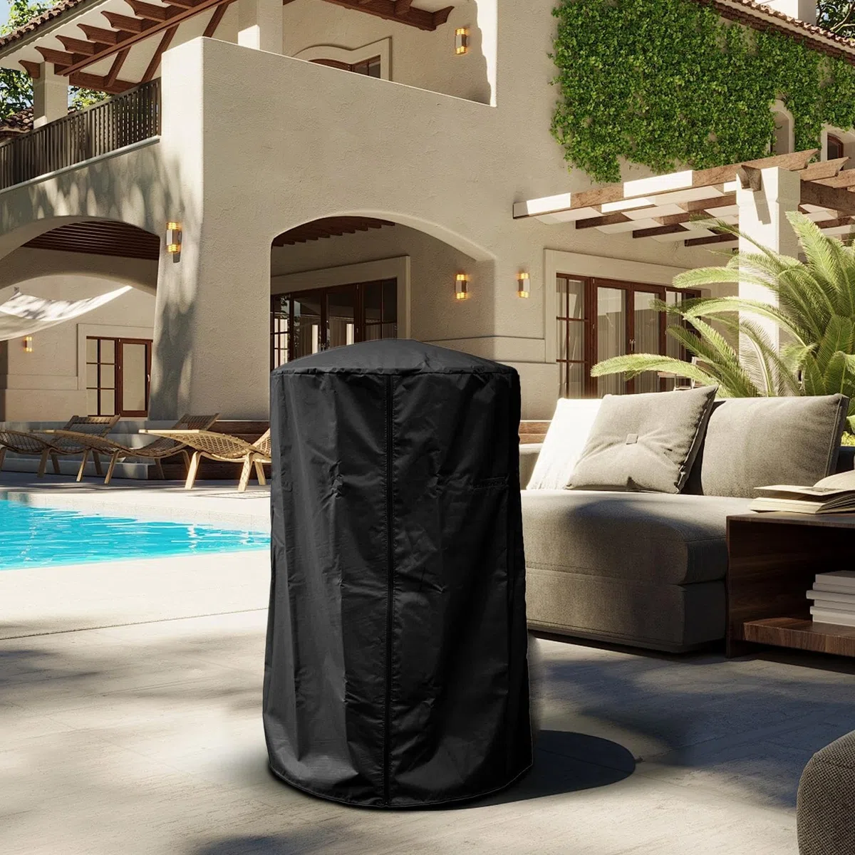 Coperture per riscaldatori da patio, copertura antipolvere per stufa a propano per stufa esterna, protezione impermeabile per apparecchiature di riscaldamento da giardino e campeggio, 96,5 x 61 x 61