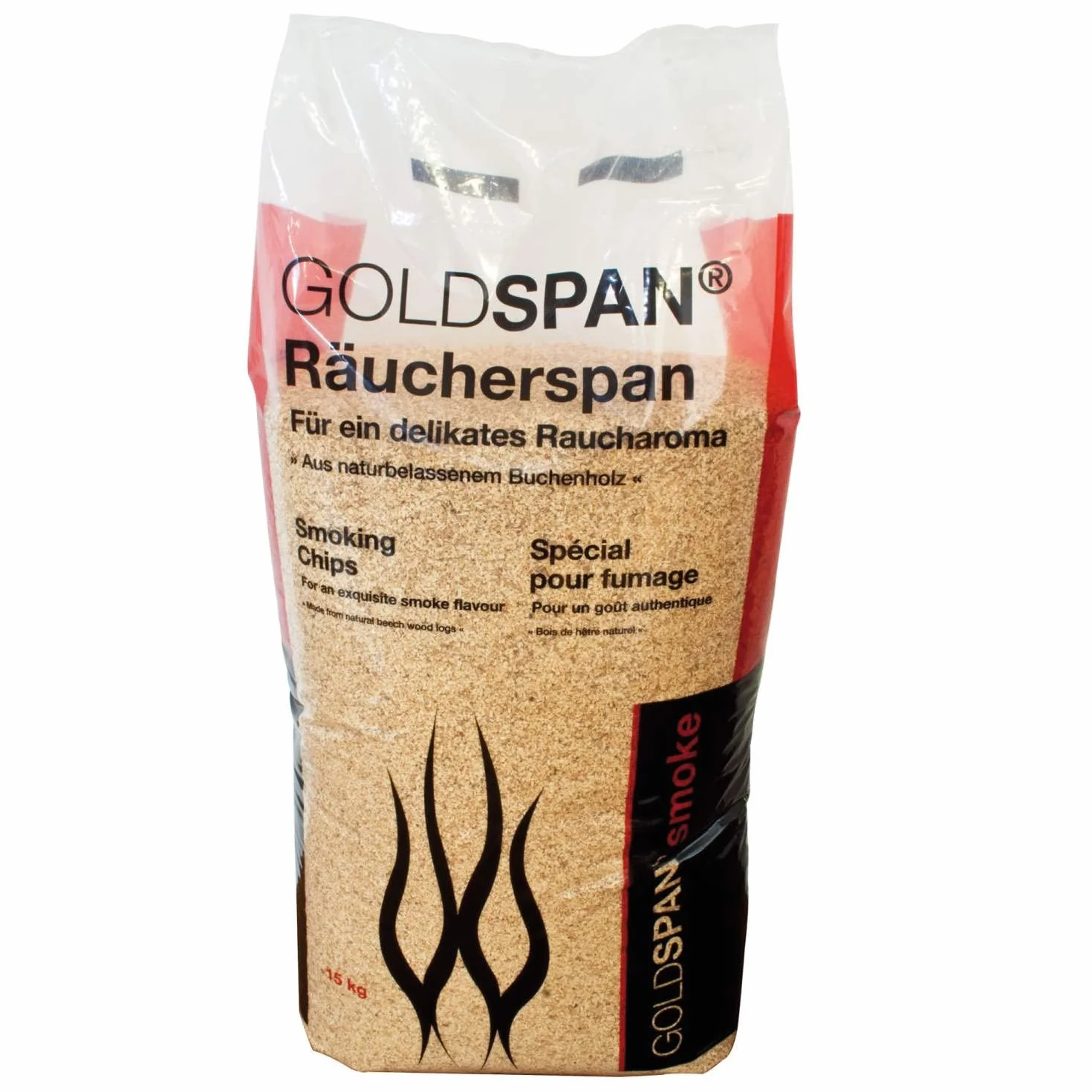 15 kg Goldspan Smoke Chip di Fumare (Grana 10/40 3,0 - 5,0mm) Affumicato Buche Smoking Chips Piatti Affumicati Legno Affumicato
