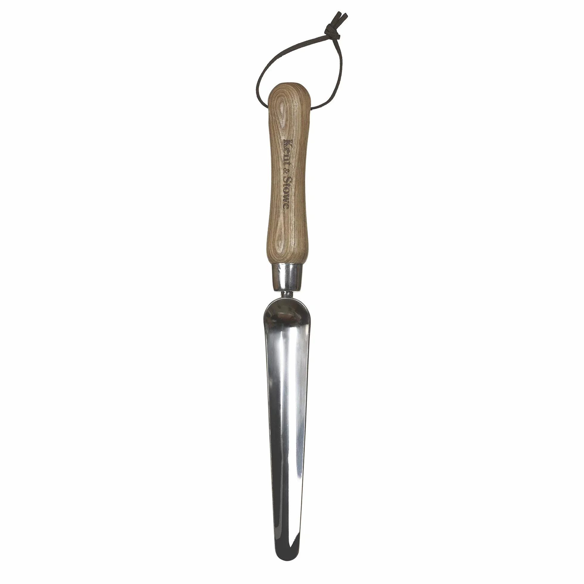 Kent & Stowe Cazzuola per piantare – Cazzuola da giardinaggio in acciaio inossidabile per spuntare e piantare, manico in frassino, lunghezza: 33 cm