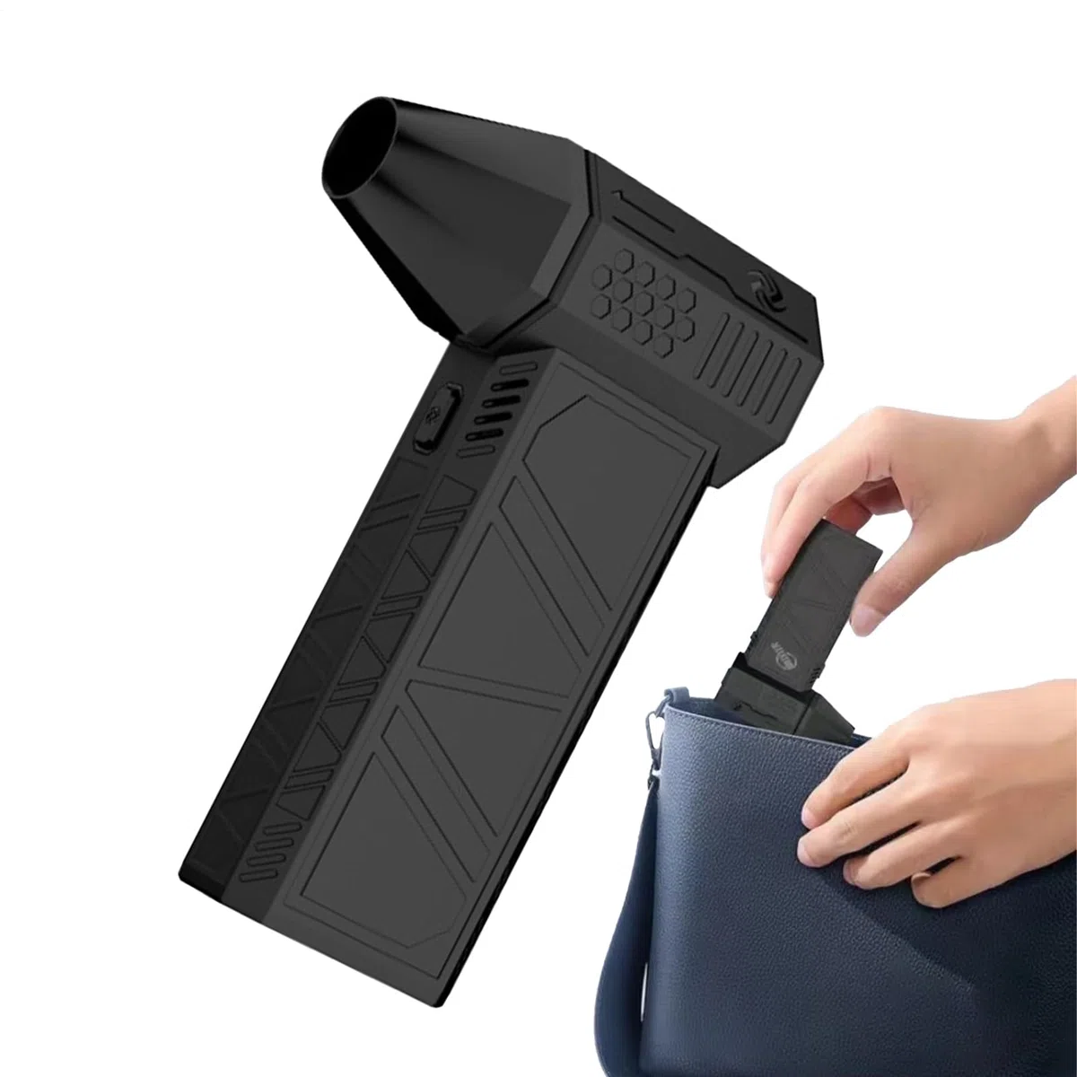 Soffiatore ad aria potente, batteria ricaricabile da 3000 mAh, estrattore di polvere ad aria, dispositivo portatile per attività all'aperto come campeggio, barbecue e