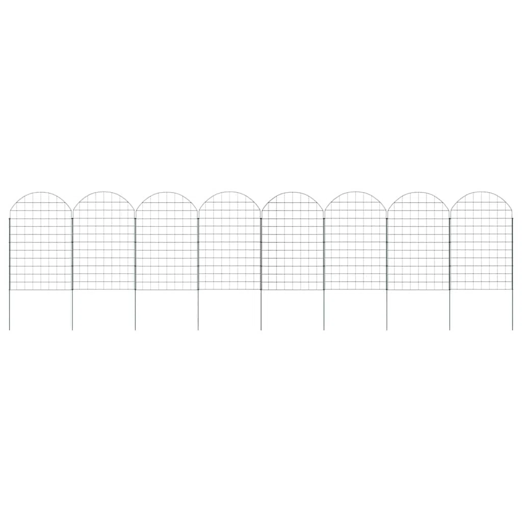 Recinzione esterna Set di recinzione da giardino, 8 pezzi, verde 50 x 80 cm, in acciaio, barriera di protezione per animali cani, decorazione per prato, cortile, giardino, aiuola e terrazza LH1A