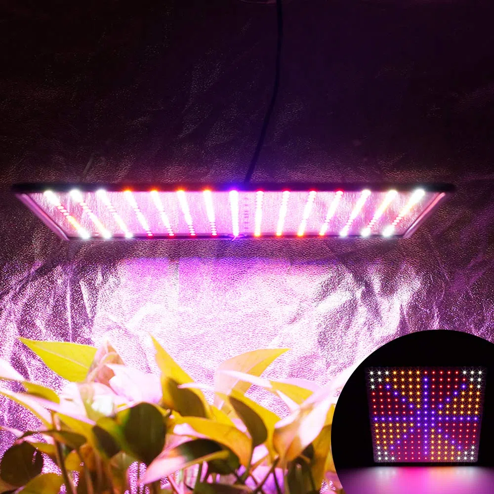 Lampada per Piante 225 LEDs 1000W Lampada per Piante da Interno Spettro Completo con 4 Gancio Lampada LED Coltivazione per Serra Piante Ortaggi Fiori (Rosso+Blu+Bianco+Arancione)