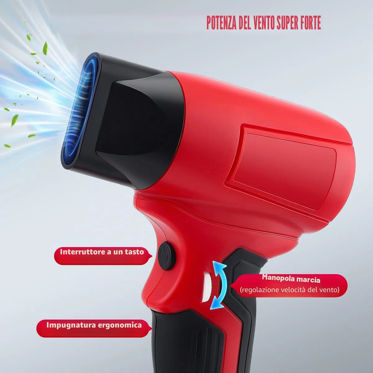 Mini Soffiatore Compatibile Con Milwaukee 18v, 130000rpm Soffiatoren a Batteria Senza Spazzole, Regolazione Continua Della Velocità, Soffiante Turbo Per Foglie, Pulizia, Auto (Batteria Non Inclusa)