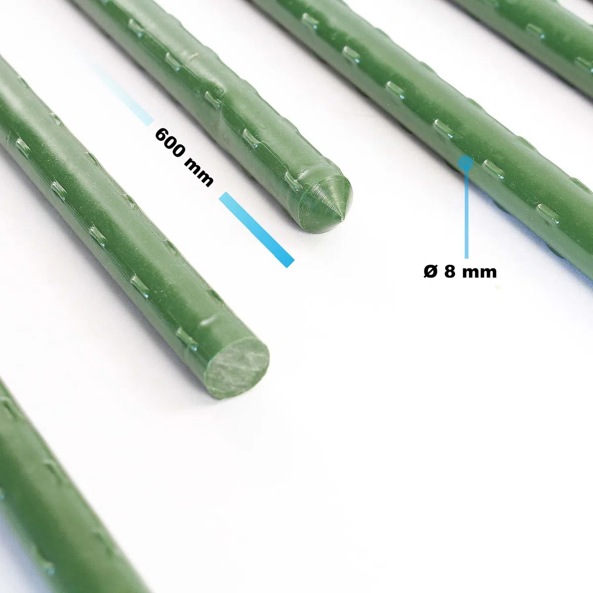 Sostegno piante 10 Tutori per piante giovani 60cm Ø8mm verde, metallo/plastica, Bastoni di supporto