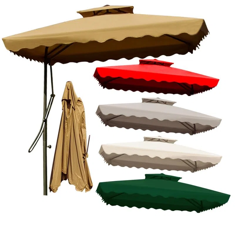 SkyFace Telo di Ricambio per Ombrellone Da Giardino Quadrato 4 Stecche/8 Stecche, Tettoia Ricambio Ombrello 2.2m/2.5m Copertura Ricambio Ombrellone Giardino (Solo Telo)