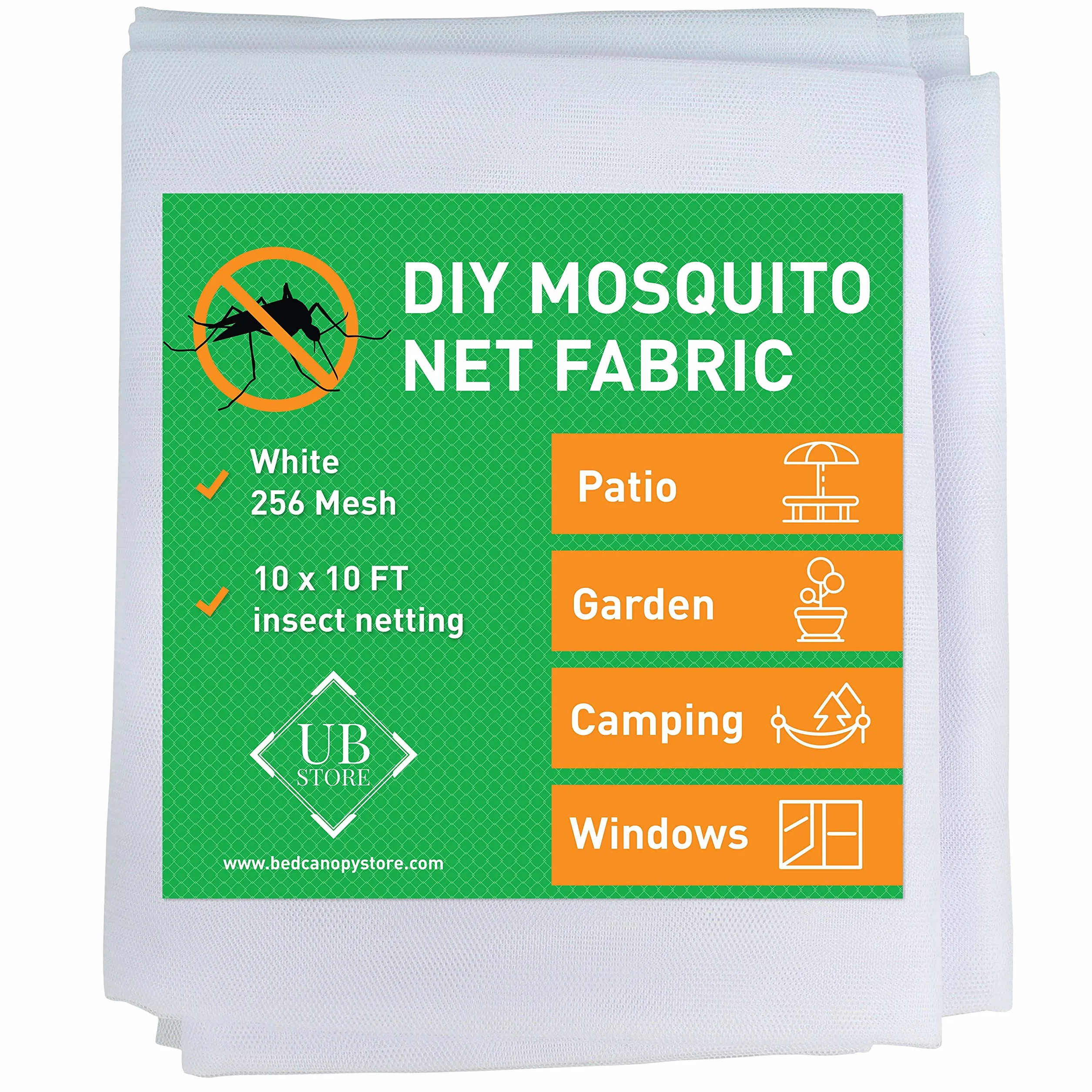 Zanzariera bianca 3x3 metri netti | Rete anti-insetti per soffitti da giardino, terrazze, esterni e finestre | Rete di protezione dagli insetti, a maglia fine | Rete per reti da giardino