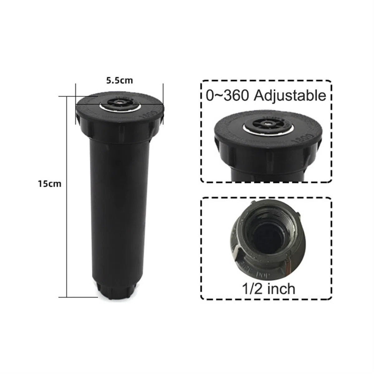 5Pcs 0 ~ 360 Gradi Regolabile Pop Up Irrigatori Con 1/2 Pollice Filettatura Femmina Giardino Prato Irrigazione Sepolto Testa Irrigatore