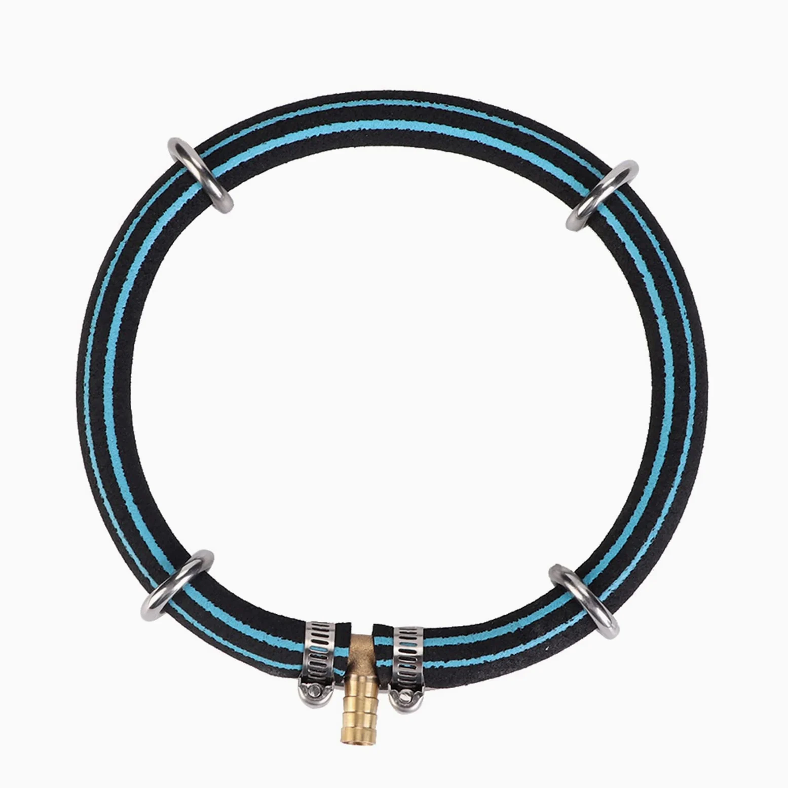 Diffusore d'aria per laghetto, aeratore idroponico ponderato in acciaio inox KoiPond a tre anelli, migliora la salute di pesci e piante (1 anello / Ø 15 cm)