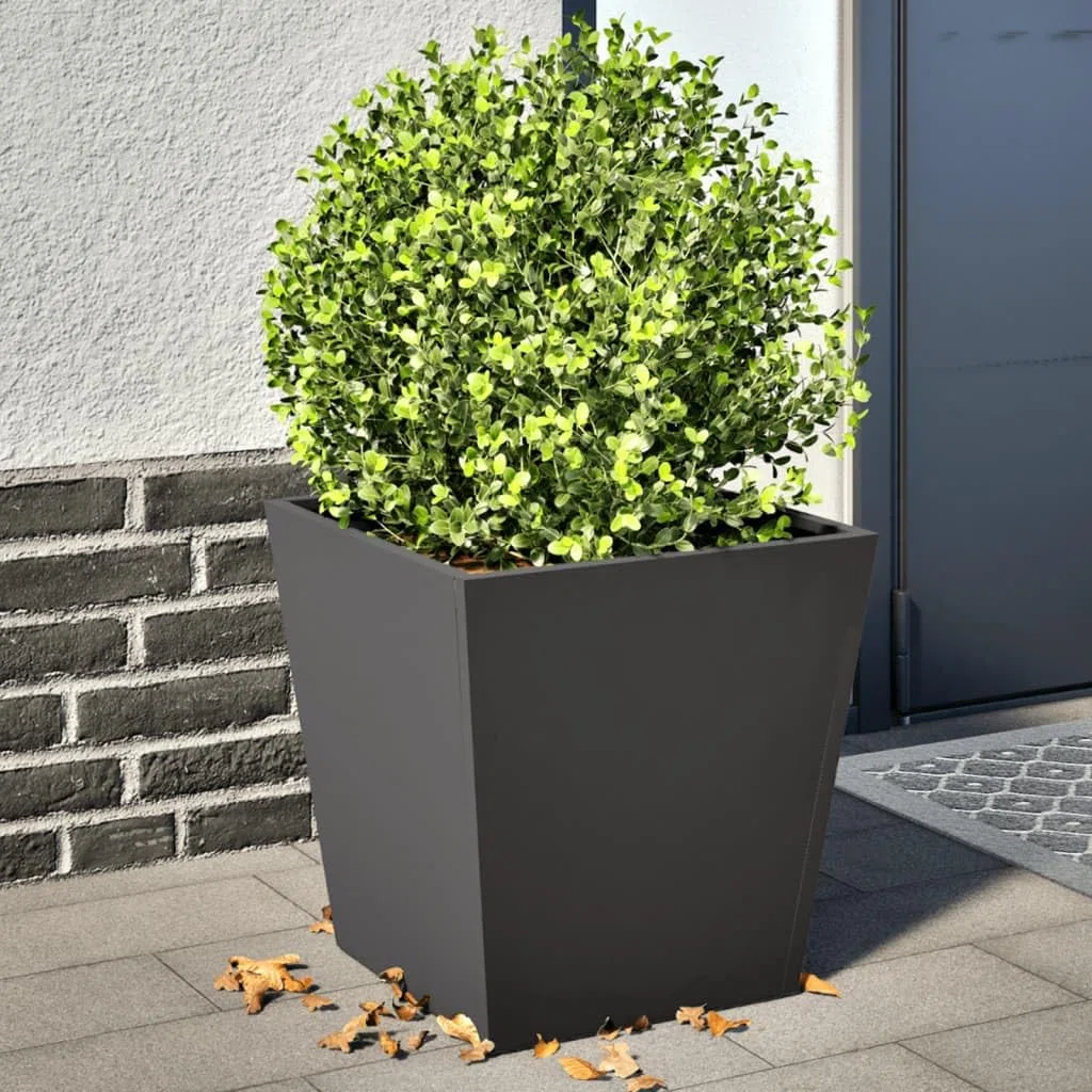 Set di 2 vasi per piante, 40 x 40 x 40 cm, in acciaio, resistenti alle intemperie, ideali per balconi, giardini, terrazze, stanze, protezione da sguardi indiscreti, resistenti al gelo, con