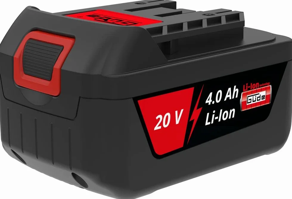 Güde 95811 Batteria AP 20-40.1 (batteria agli ioni di litio 20 V, 4 Ah, 80 Wh, indicatore di stato di carica, adatto per tosaerba a batteria n. 95809 e 95814, peso 0,6 kg)