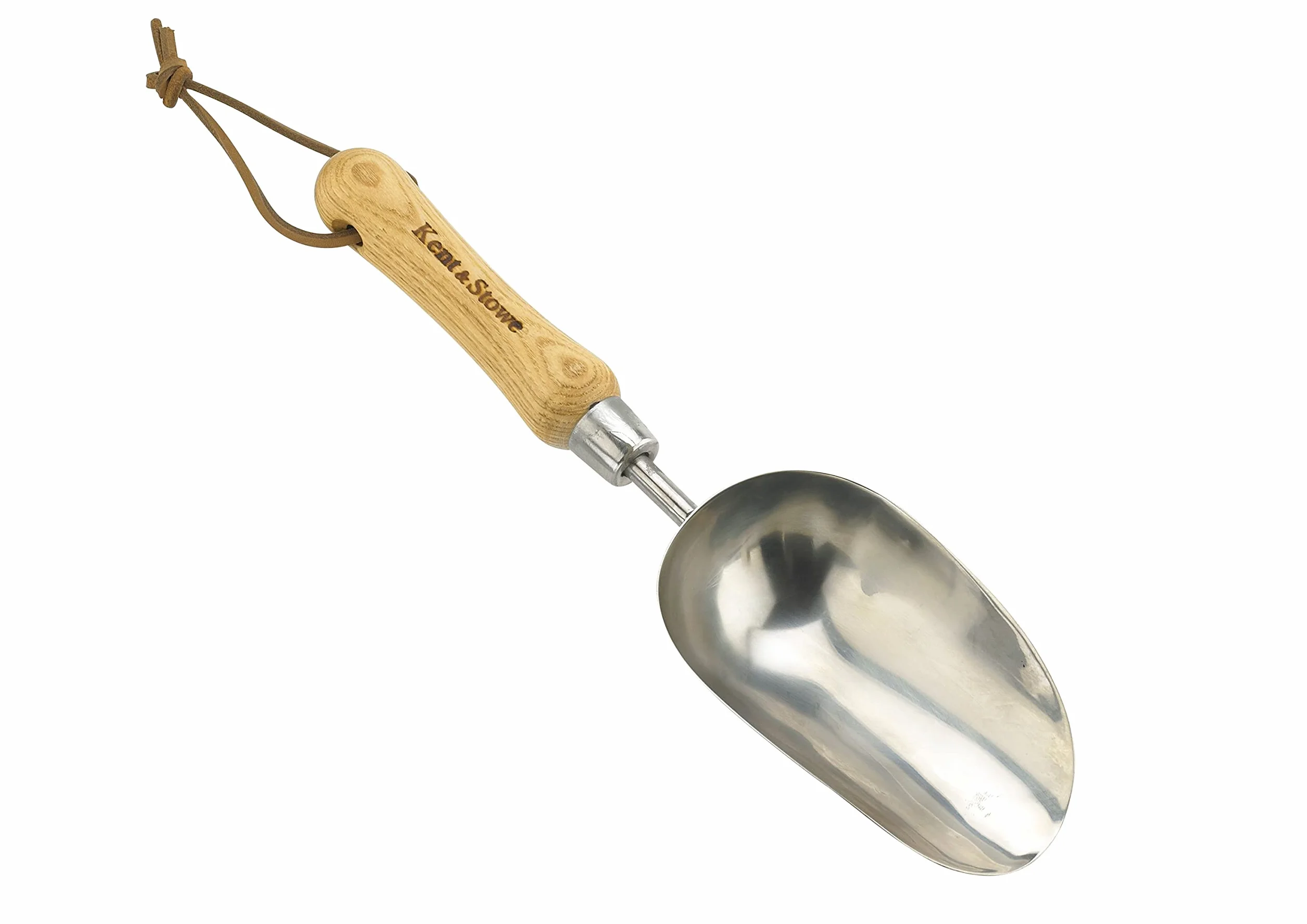 Kent & Stowe Sessola da giardino – Paletta giardinaggio in acciaio inossidabile per piantare e trapiantare, con manico in frassino, lunghezza: 33 cm