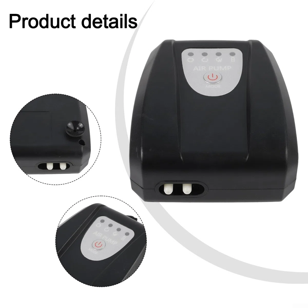 Pompa per ossigeno solare da 3 W con batteria da 2600 mAh per stagni e acquari all'aperto, aeratore ricaricabile tramite USB, dispositivo di aerazione silenzioso, nero (3 W 2600)