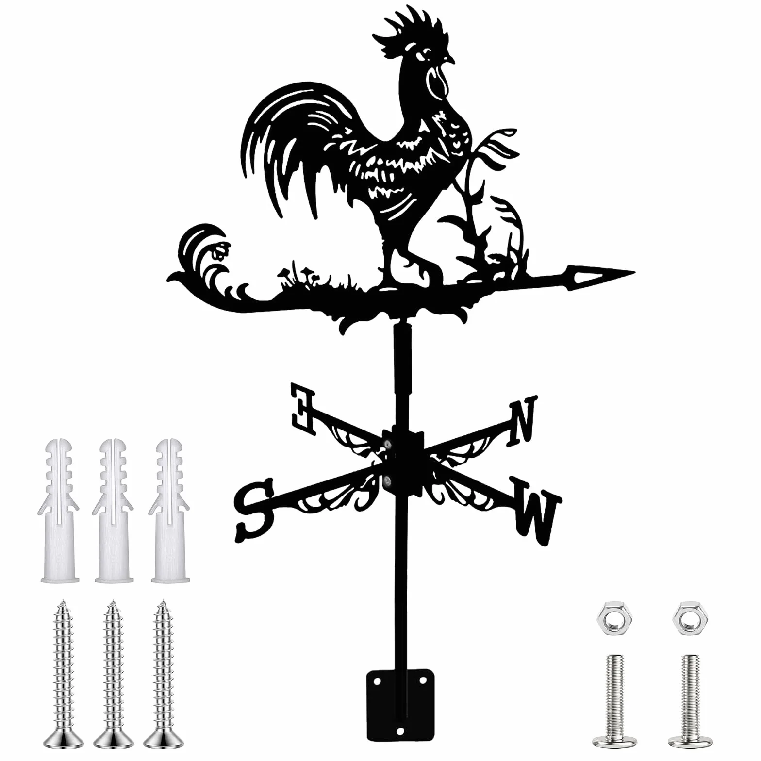Banderuola Segnavento in Metallo Segnavento a Forma di Gallo per Esterni, Fattoria, Patio, Giardino, Gazebo