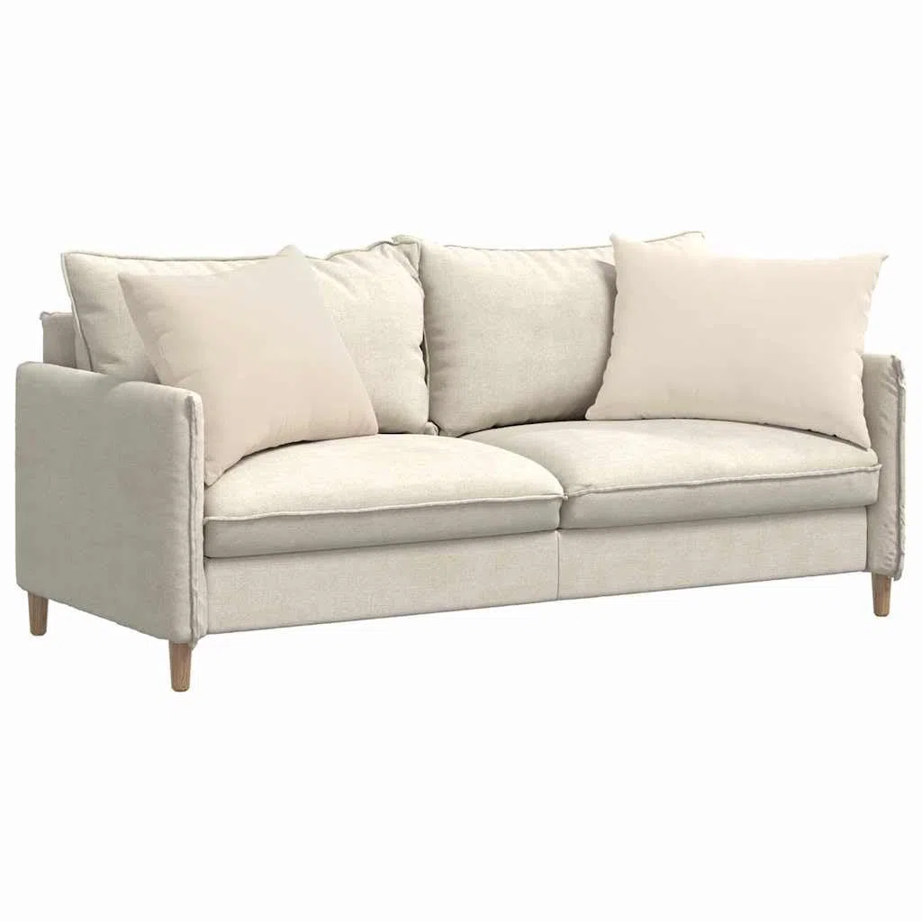 Cuscino per divano, 2 pezzi, beige, 70 x 50 cm, tessuto con imbottitura in poliestere, sfoderabile, morbido e imbottito per soggiorno, ufficio, sala da pranzo, antiscivolo e confortevole