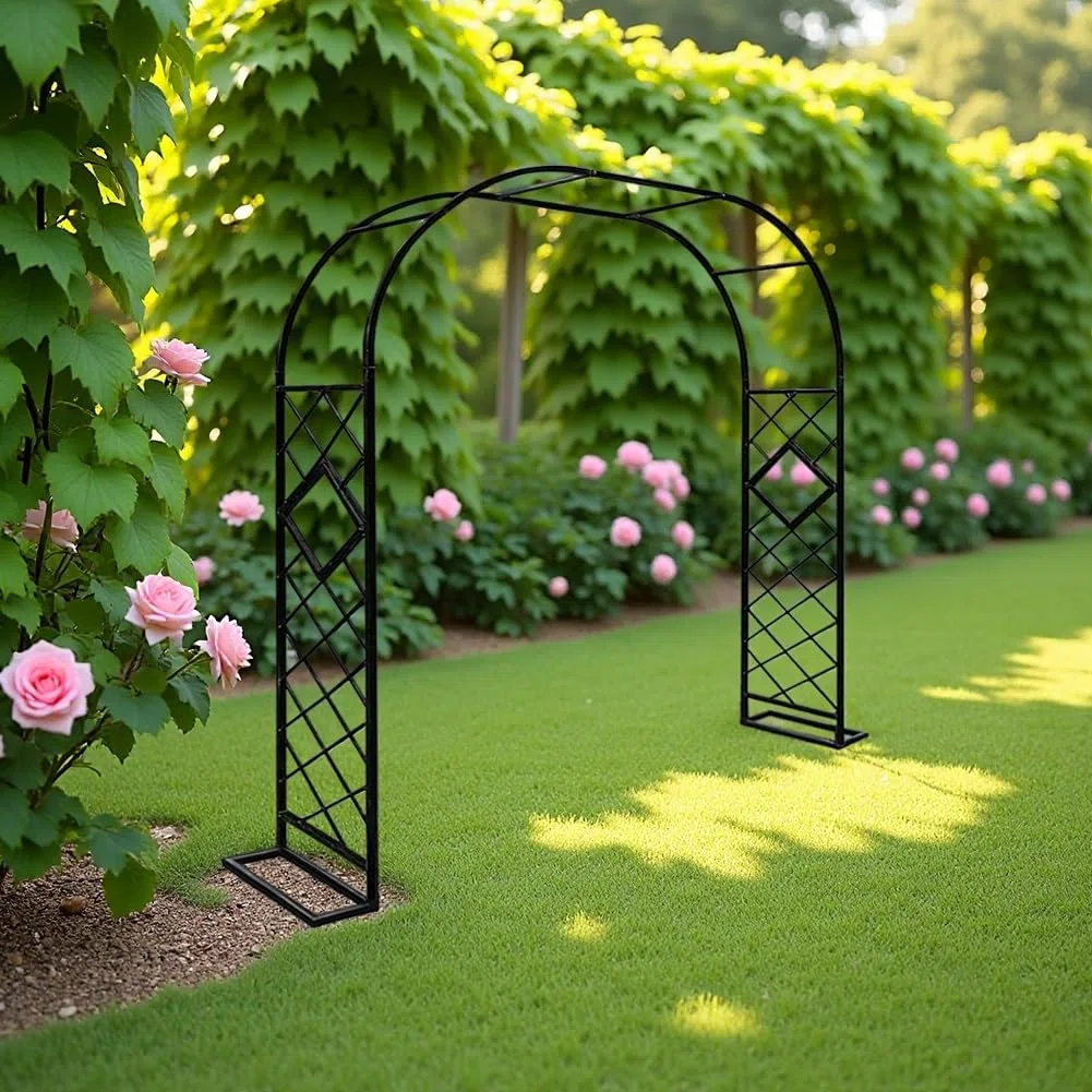 Arco nuziale per cerimoniaRobusto arco in metallo per piante rampicantiPerfetto per prato giardino vacanze e decorazioni per feste Marrone 220 x 230 cm