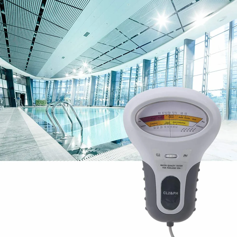 PH Tester, PC-102B CL2 Tester di Qualità dell'Acqua pH/CL pH e Analizzatore Digitale del Tester del Cloro per lo Stagno della Stazione Termale dell'Acquario
