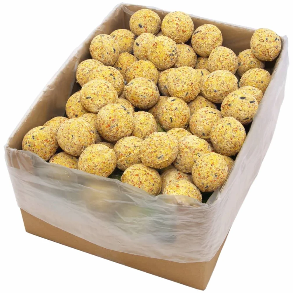 vidaXL 200x Palline di Grasso e Semi per Uccelli Semini Alimenti Allevamento Becchime Grano Mais Calcio Girasole Sorgo Cibo Animali