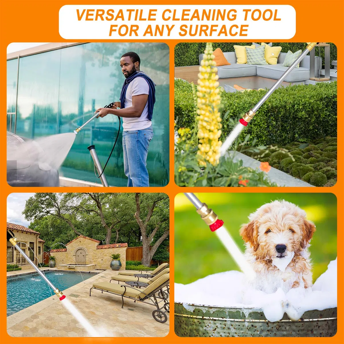 Jet idrojet con ugello ad alta pressione, tubo dell'acqua ad alta pressione,spruzzatore ad alta pressione,idropulitrici ad alta pressione, lance Jet Spruzzatore per auto, giardino