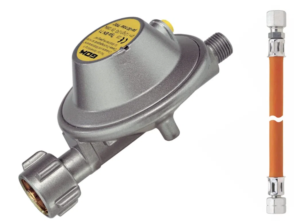 Roeder GOK - Regolatore Gas per roulotte 30 mbar 1,2 kg/h con Tubo 8 mm