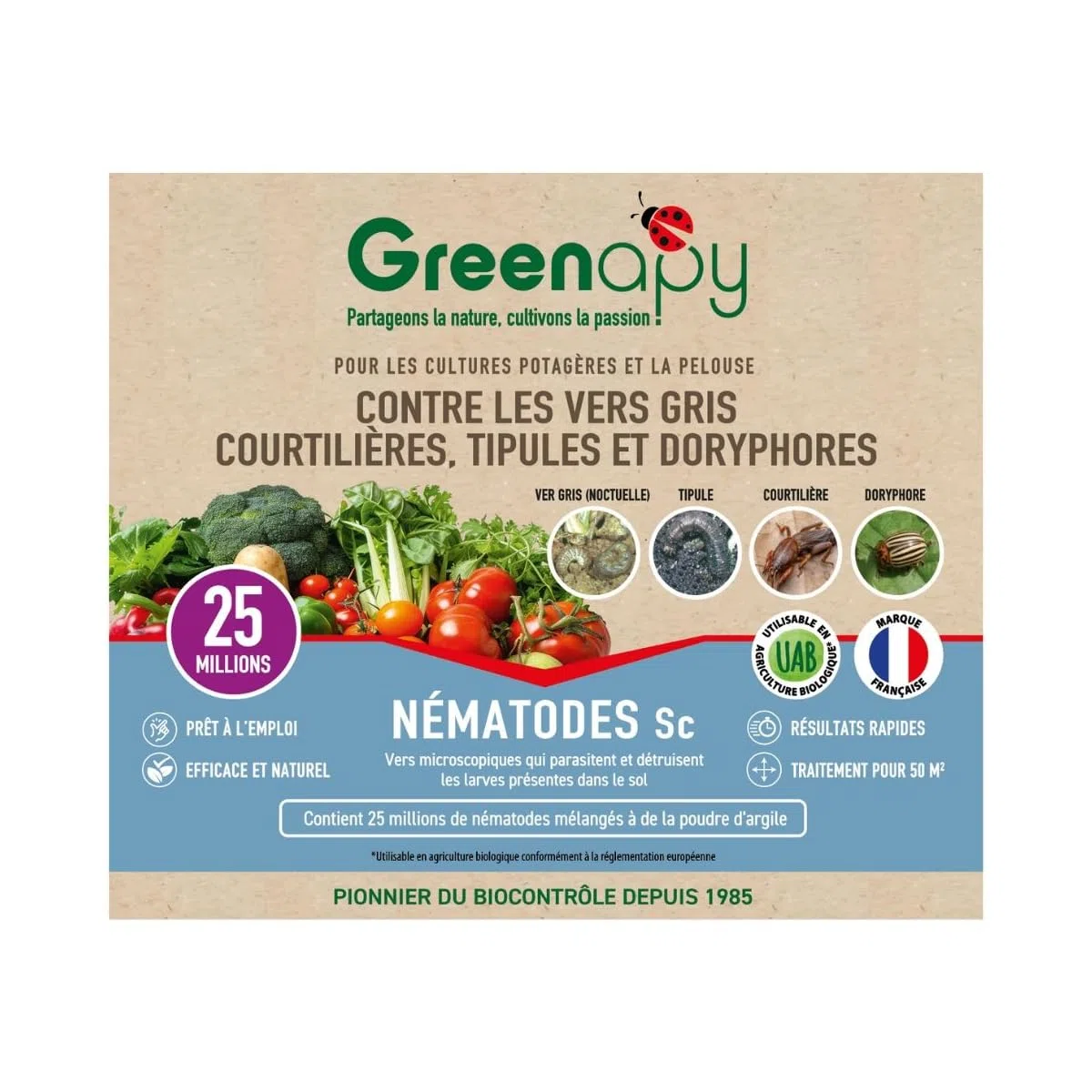 Nematodes Sc Anti vermi grigi, scarabeo e broker - 25 milioni