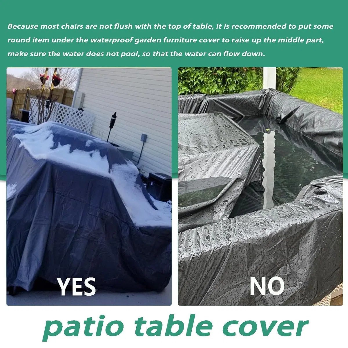 Copertura per Tavolo Da Giardino Impermeabile 210x90x40cm/LxWxH Coperture per Tavoli Da Giardino Esterno,420d Oxford Copritavolo Tavolo per Cortile Tavoli Sedie Anti-Uv